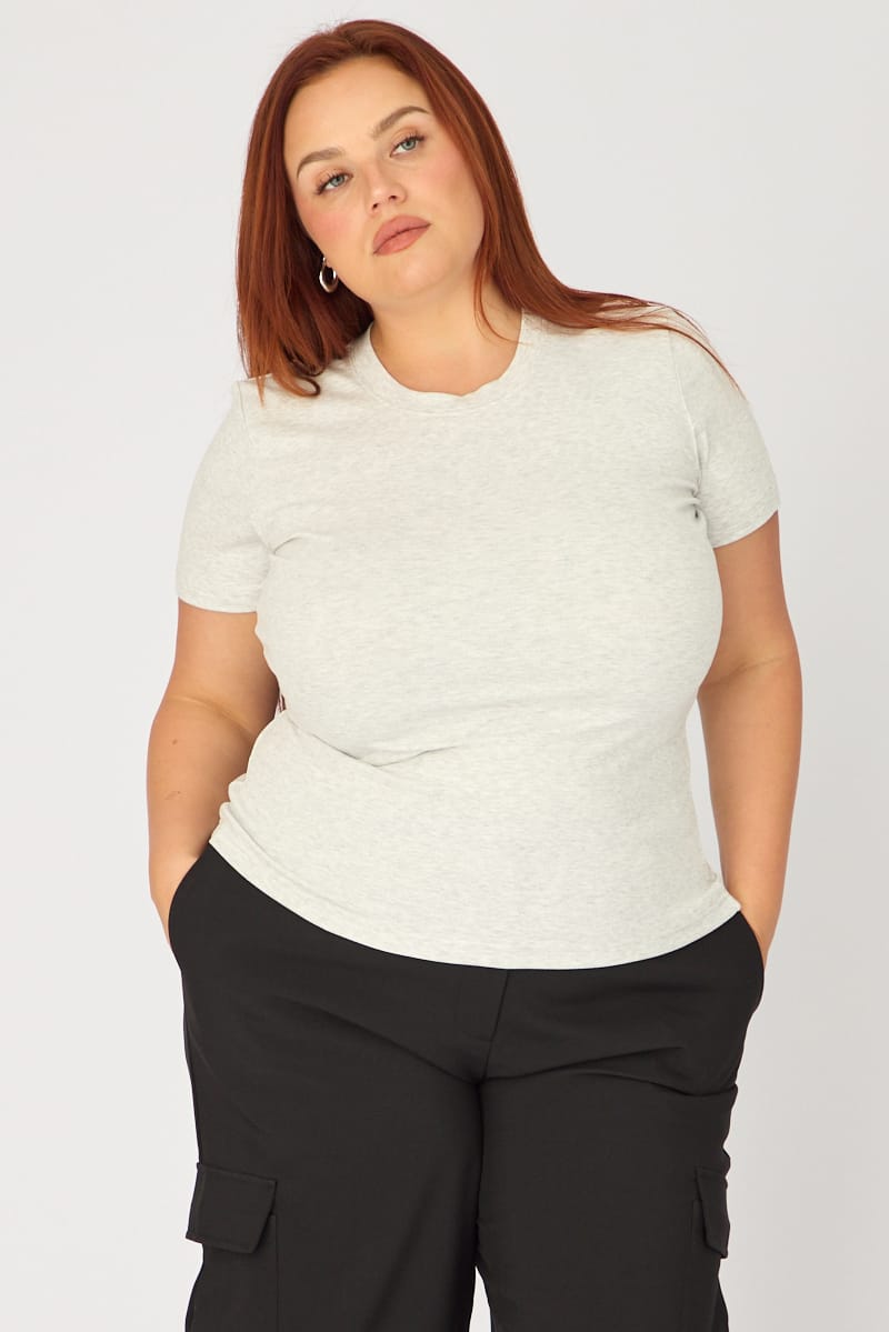 Grey T-shirt Short Sleeve Cotton for YouandAll Fashion