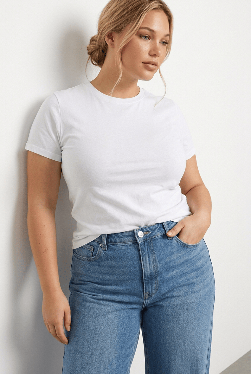White T-shirt Short Sleeve Cotton for YouandAll Fashion
