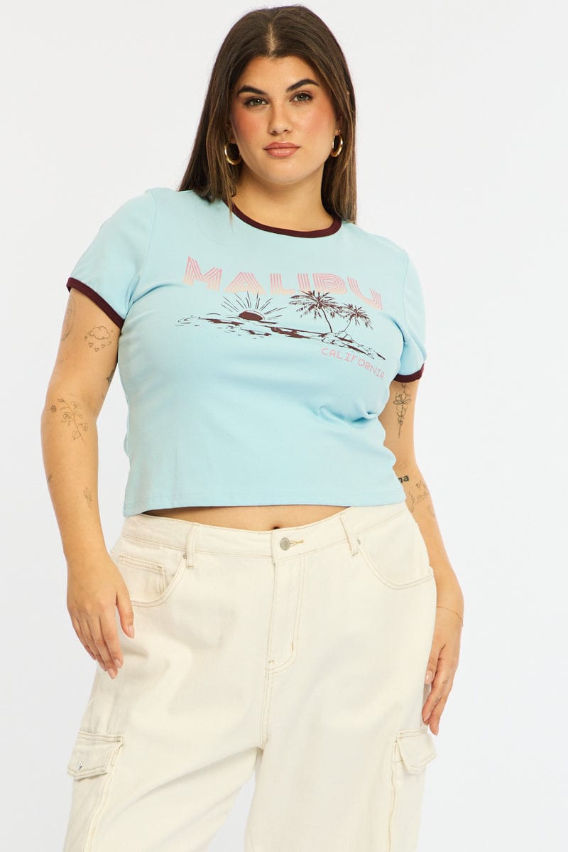 Blue Baby Tee Short Sleeve for YouandAll Fashion