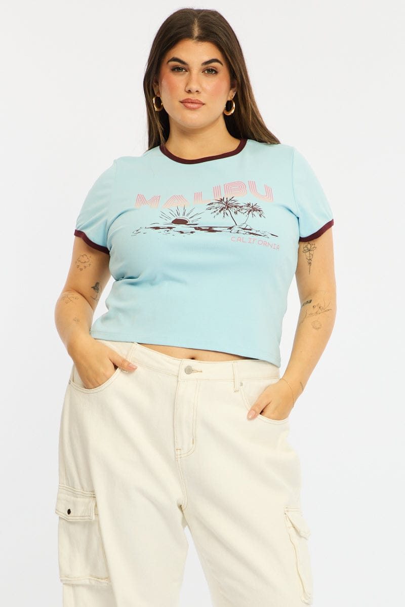 Blue Baby Tee Short Sleeve for YouandAll Fashion