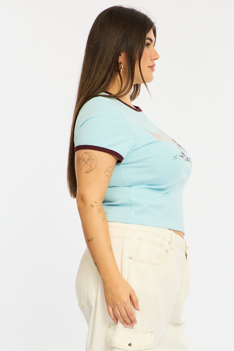 Blue Baby Tee Short Sleeve for YouandAll Fashion