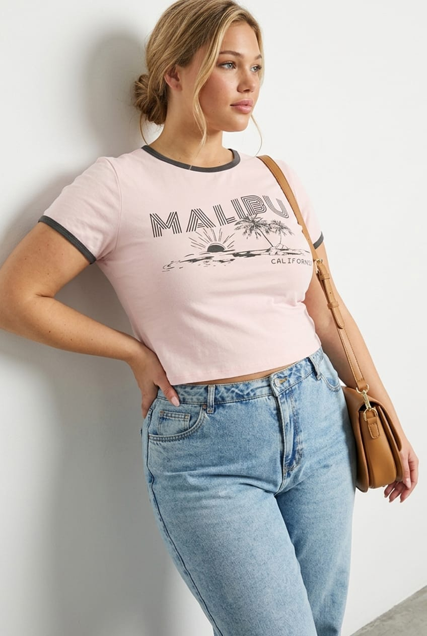Pink Baby Tee Short Sleeve for YouandAll Fashion