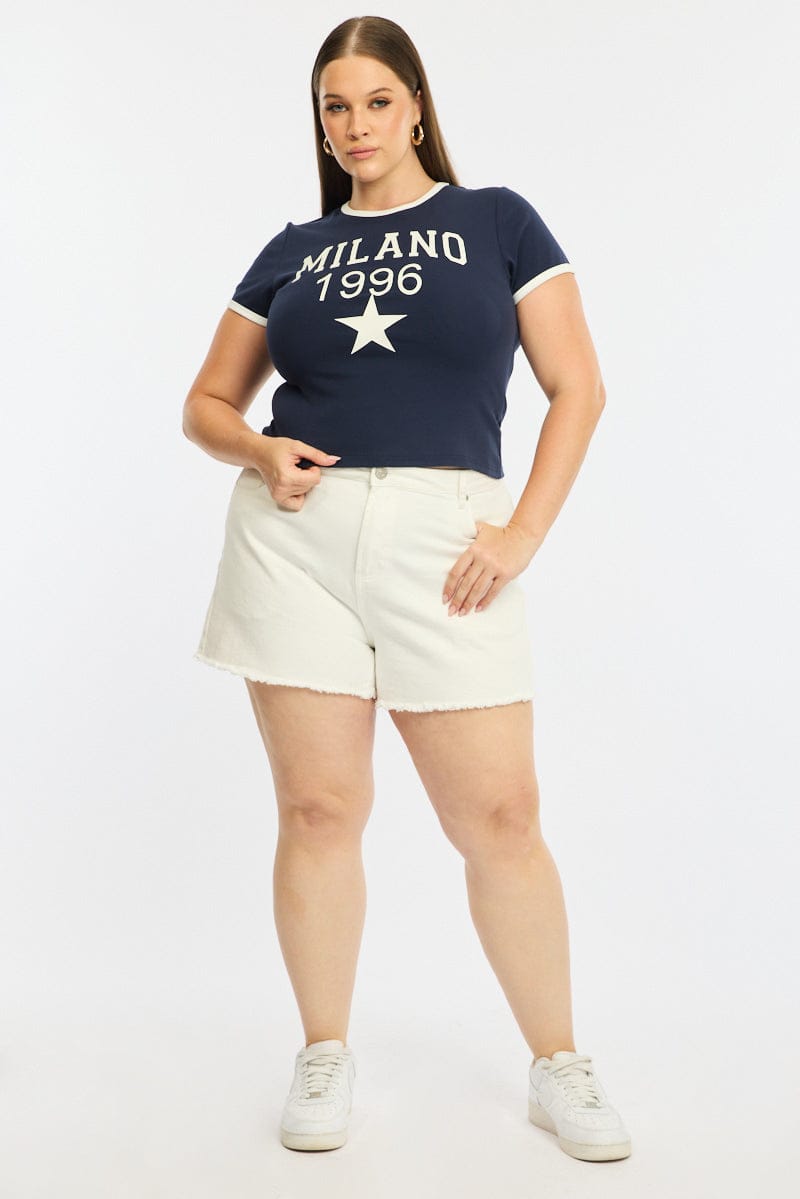 Blue Milano Baby Tee Short Sleeve for YouandAll Fashion