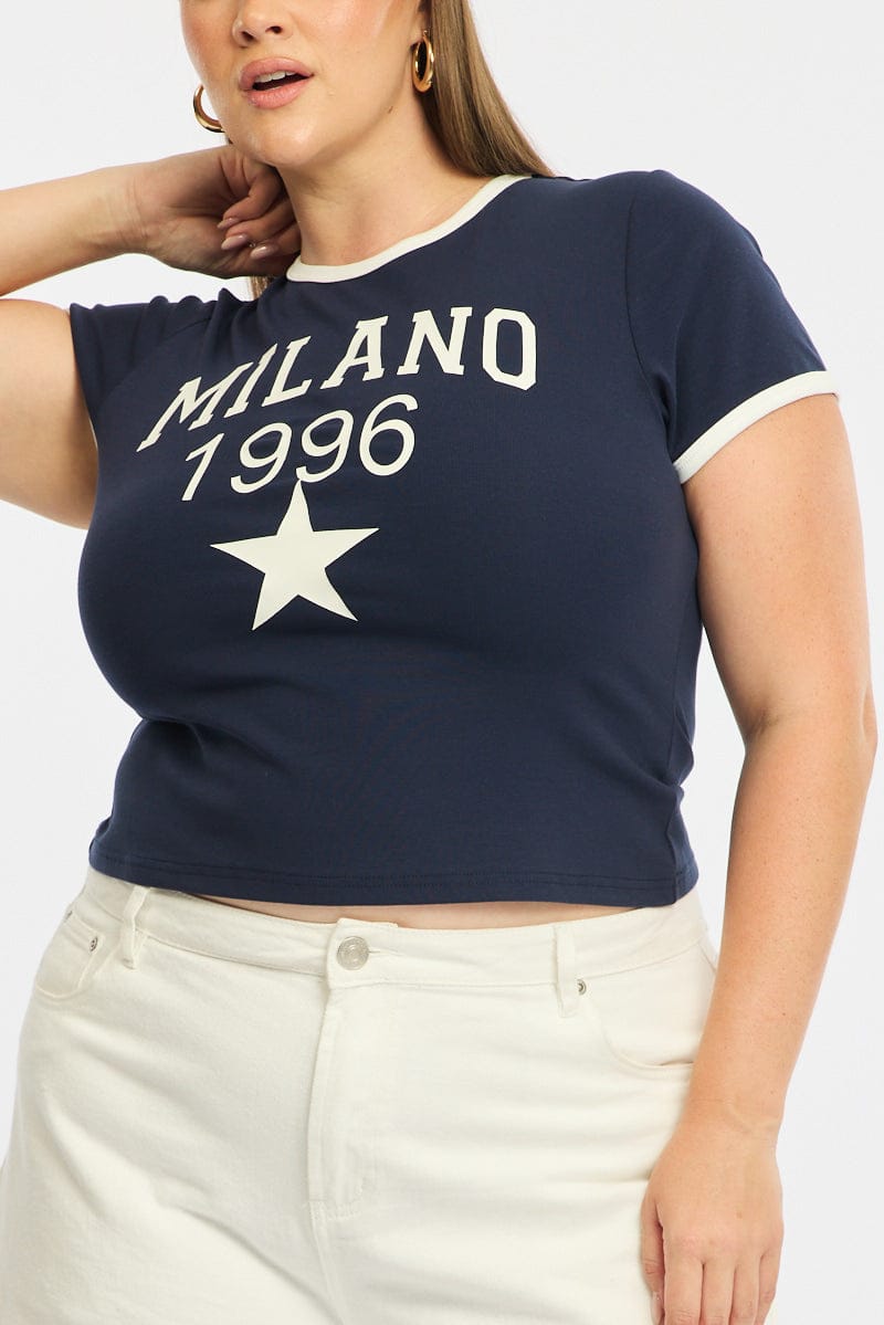 Blue Milano Baby Tee Short Sleeve for YouandAll Fashion