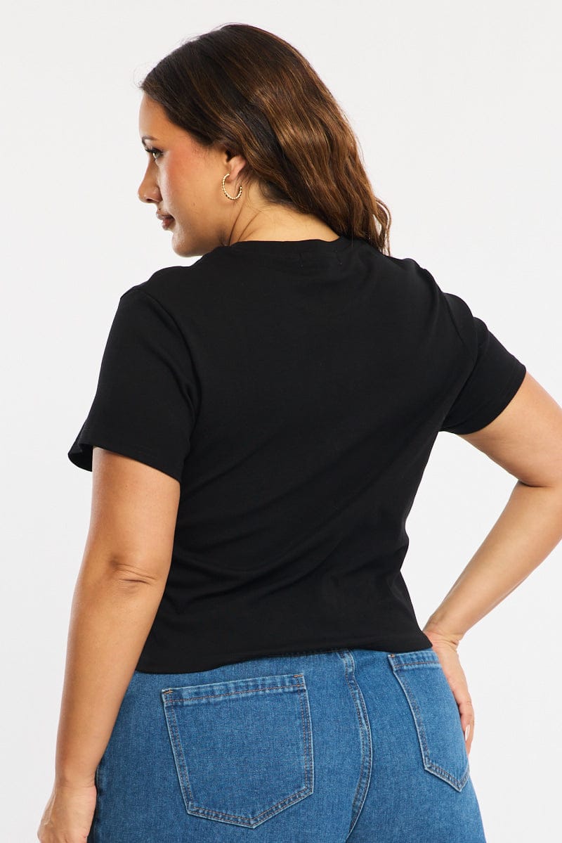 Black Floral Baby Tee Short Sleeve for YouandAll Fashion