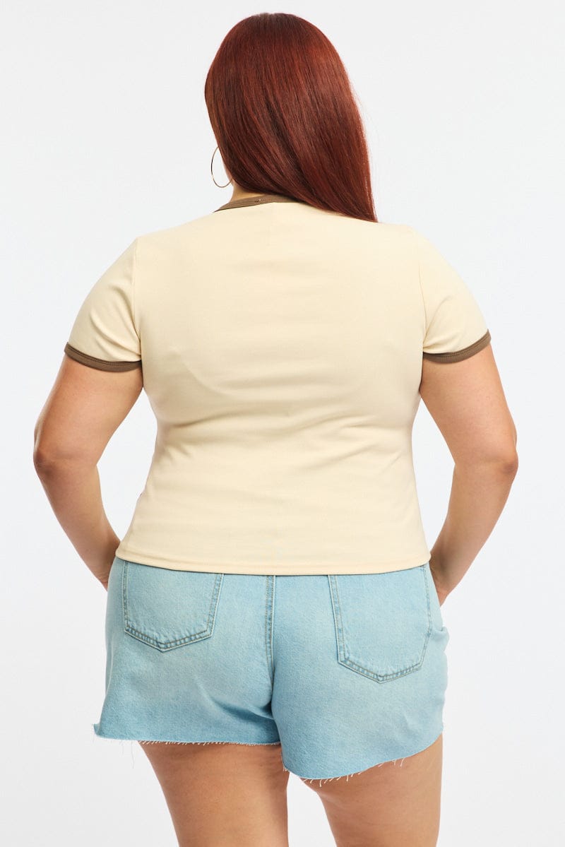 Beige Ride Baby Tee Short Sleeve for YouandAll Fashion