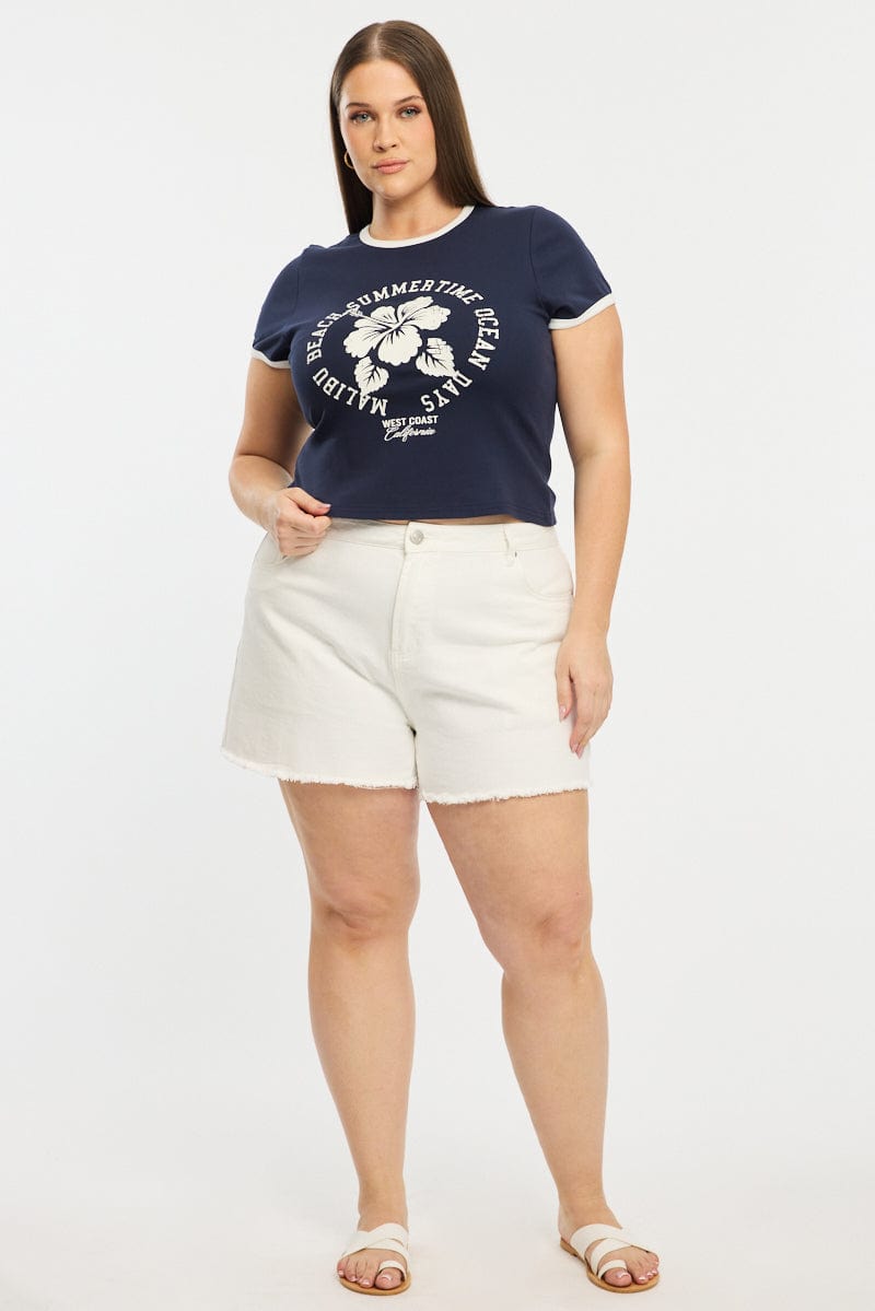 Blue Ringer Tee Short Sleeve for YouandAll Fashion