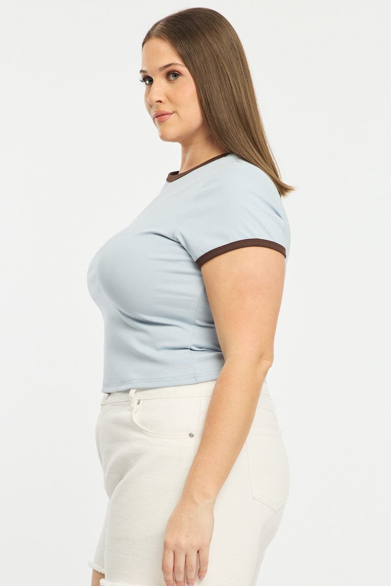 Blue Ringer Tee Short Sleeve for YouandAll Fashion