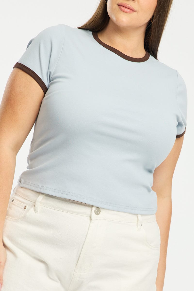 Blue Ringer Tee Short Sleeve for YouandAll Fashion