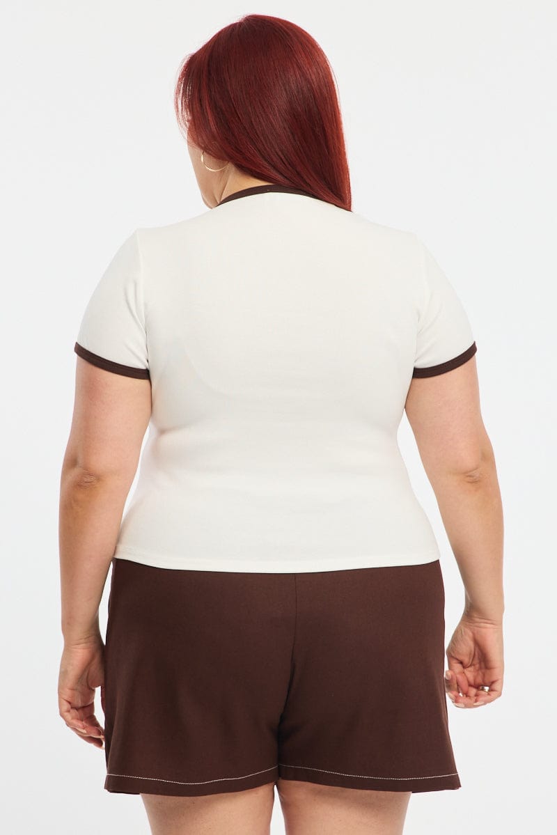 White Ringer Tee Short Sleeve for YouandAll Fashion