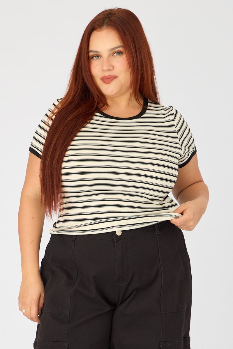 Black Stripe Baby Tee Short Sleeve for YouandAll Fashion