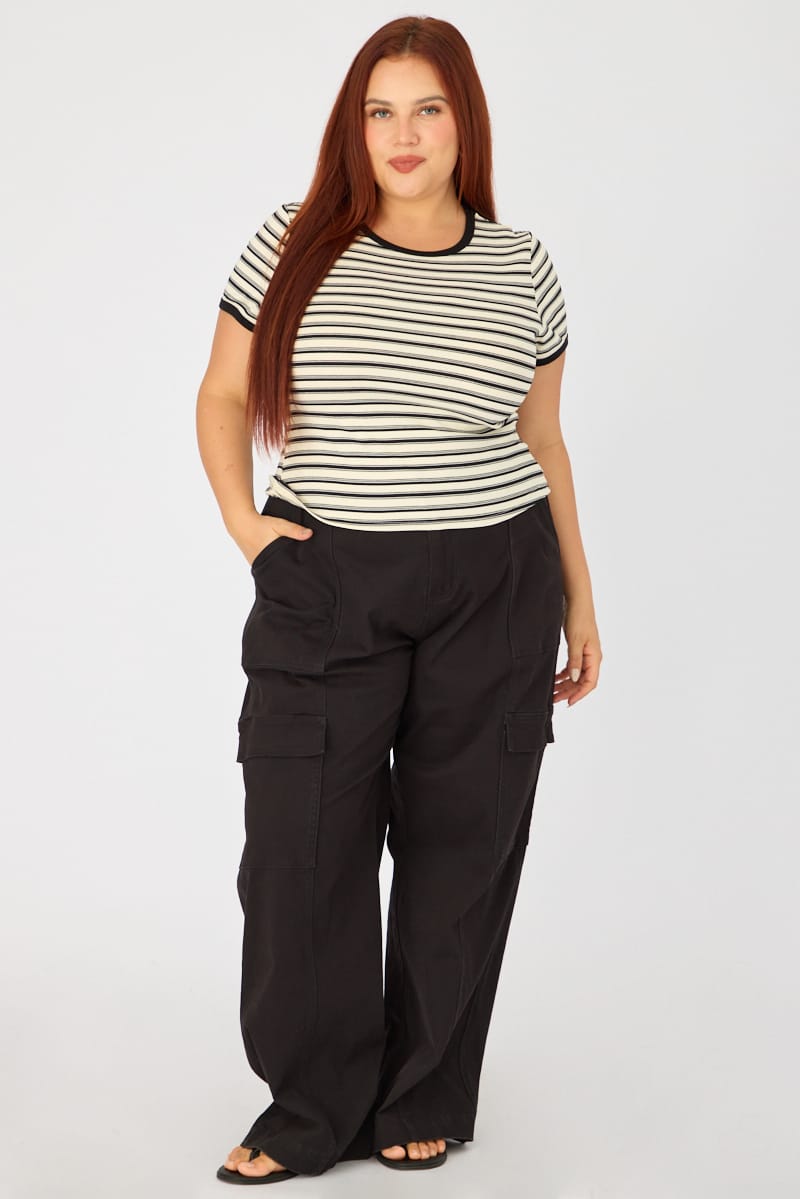 Black Stripe Baby Tee Short Sleeve for YouandAll Fashion