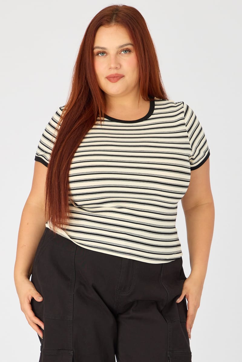 Black Stripe Baby Tee Short Sleeve for YouandAll Fashion