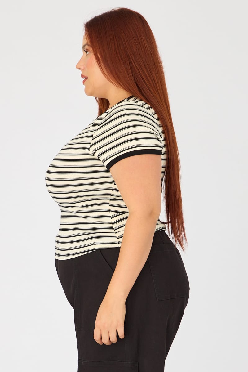 Black Stripe Baby Tee Short Sleeve for YouandAll Fashion