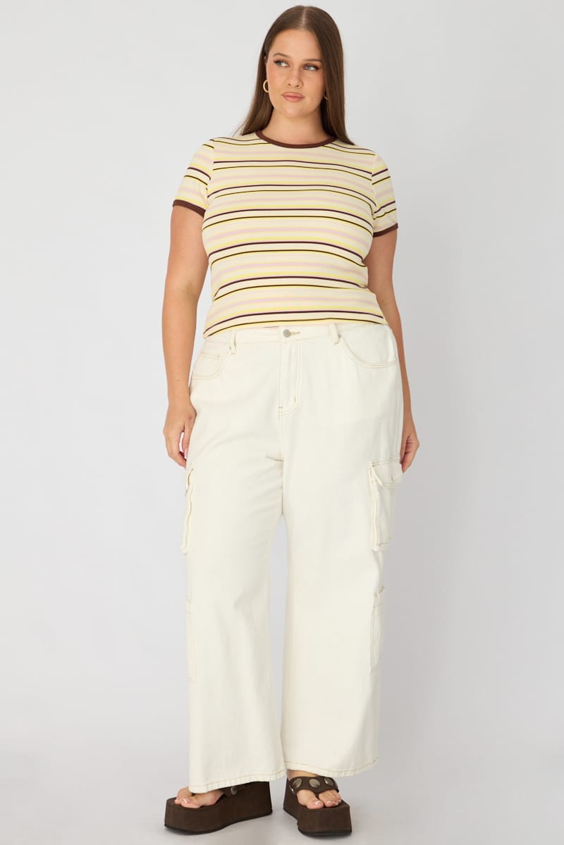 Multi Stripe Baby Tee Short Sleeve for YouandAll Fashion