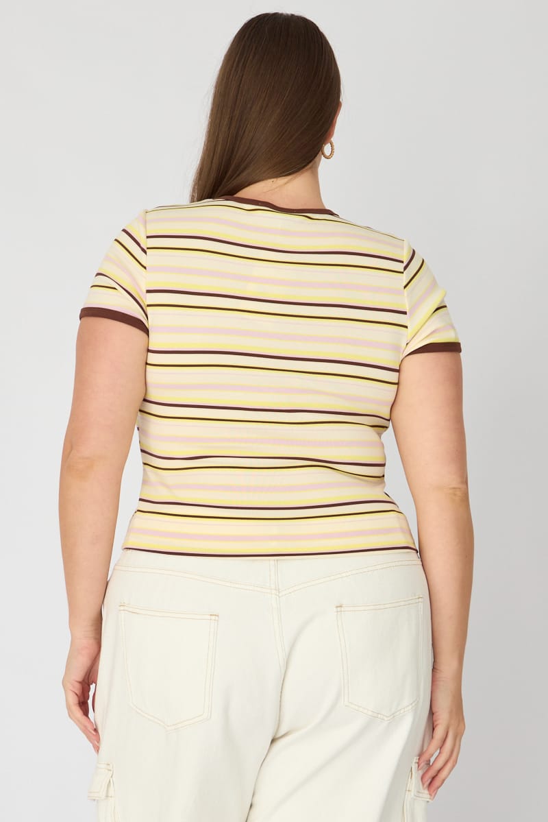 Multi Stripe Baby Tee Short Sleeve for YouandAll Fashion