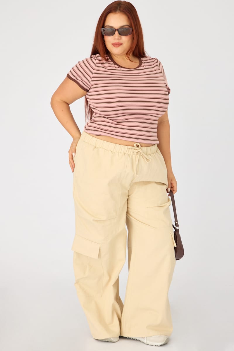 Pink Stripe Baby Tee Short Sleeve for YouandAll Fashion
