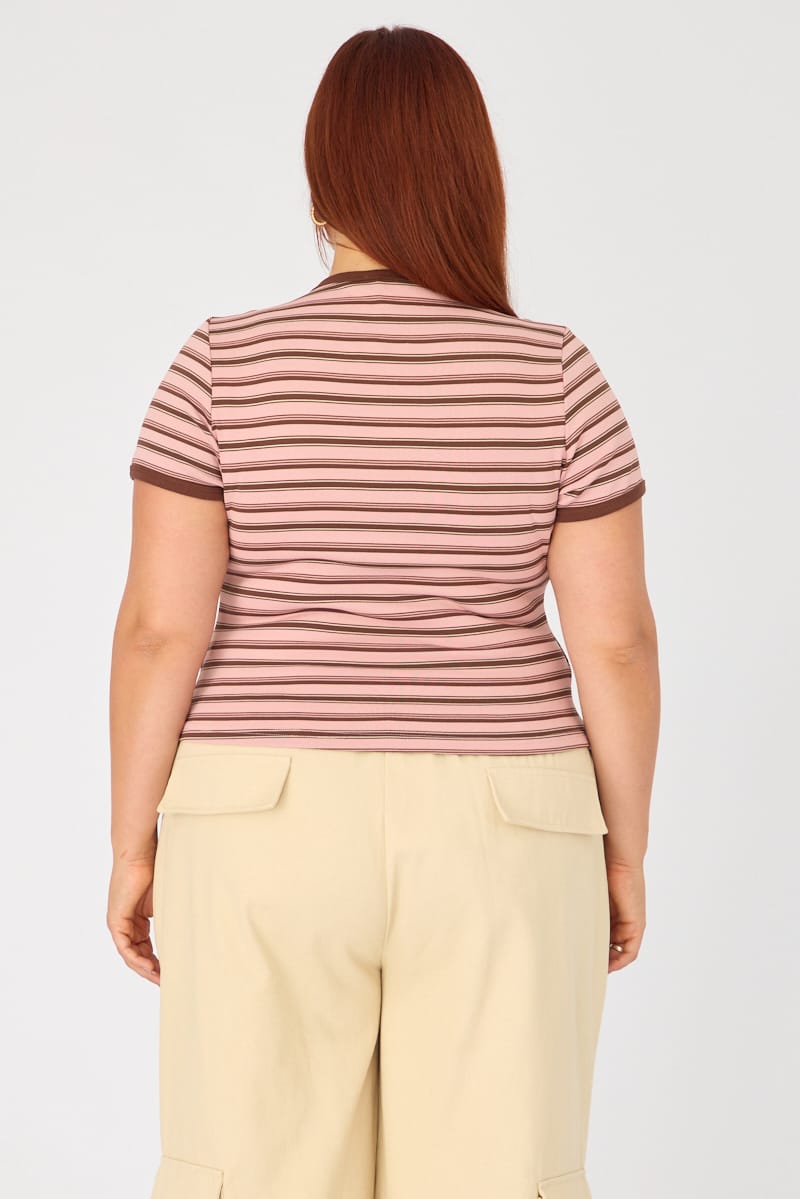 Pink Stripe Baby Tee Short Sleeve for YouandAll Fashion