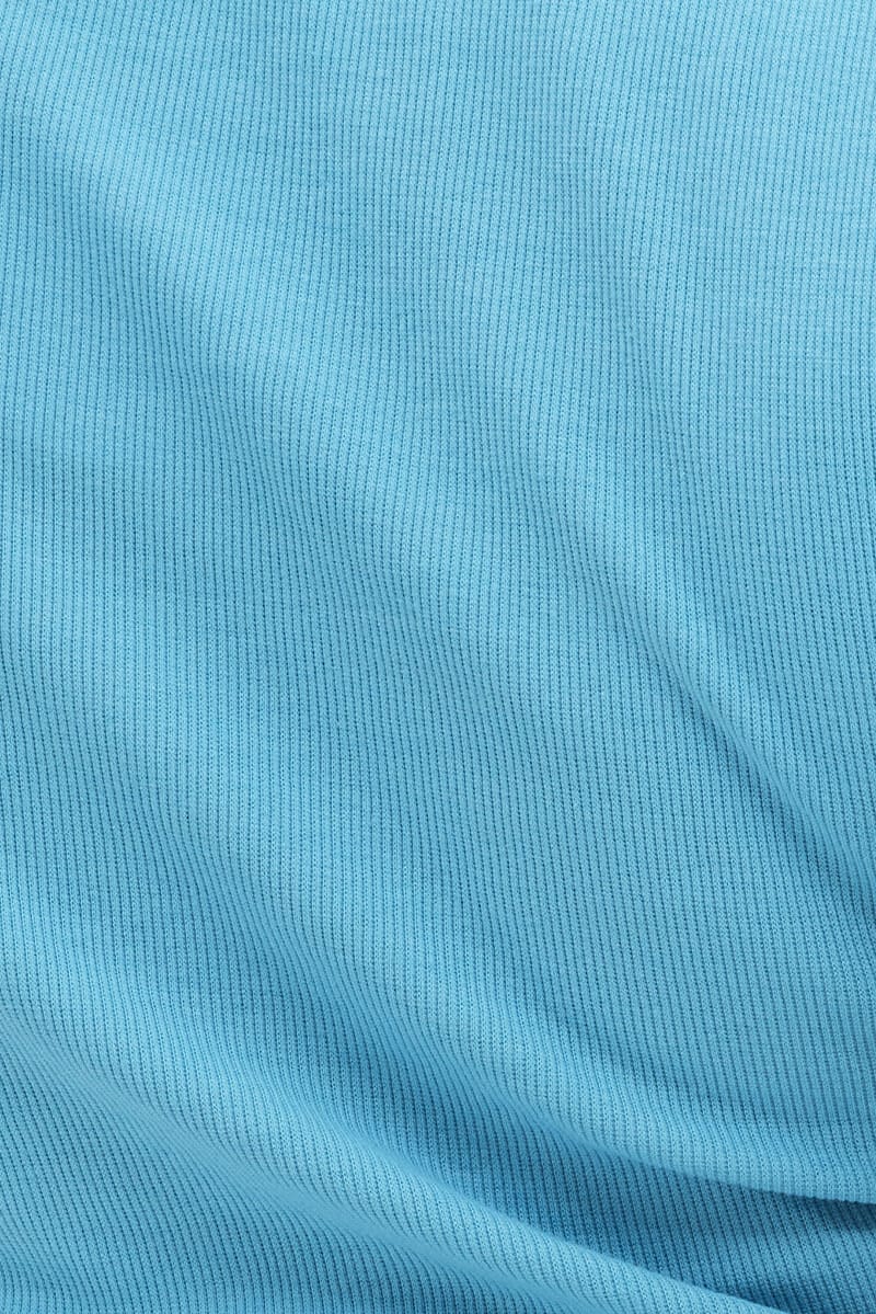 Blue Ruched Top Short Sleeve for YouandAll Fashion