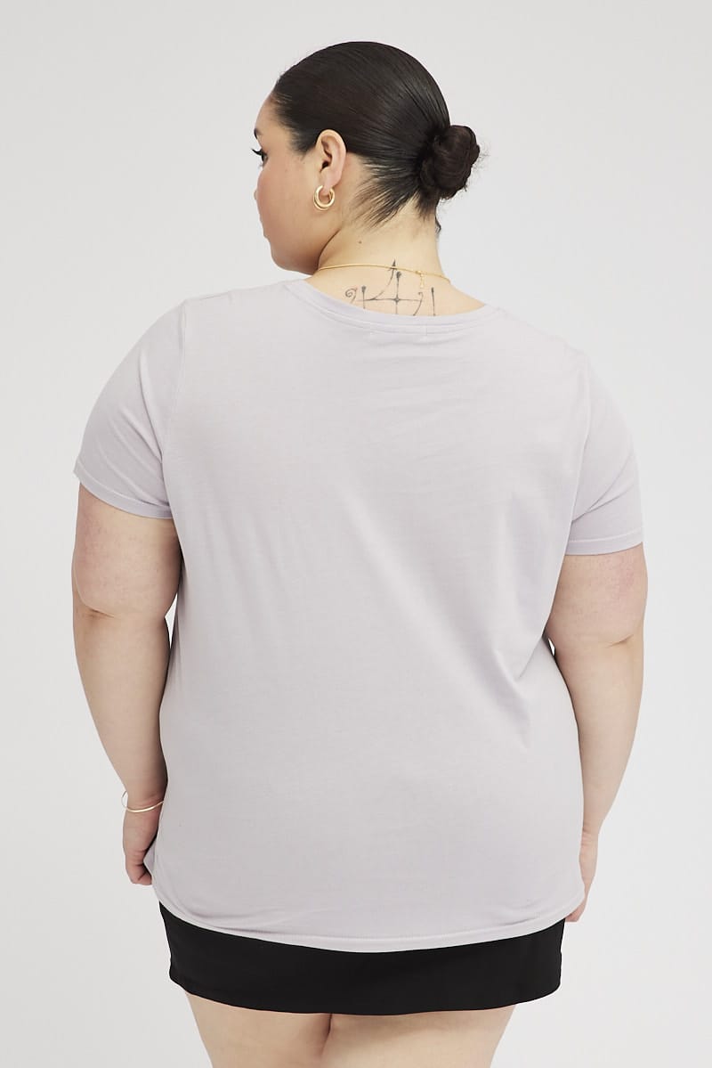 Grey Graphic T-shirt Short Sleeve Crew Neck for YouandAll Fashion