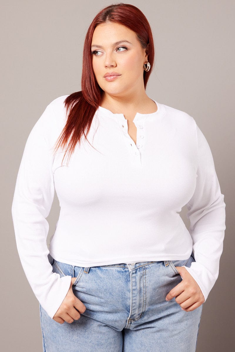 White Button Down Top Long Sleeve for YouandAll Fashion