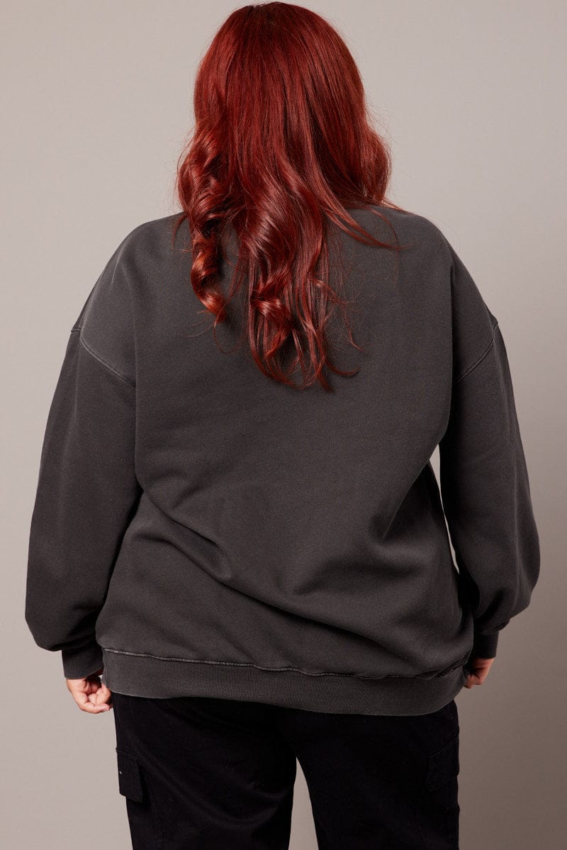 Black Oversized Sweater Long Sleeve Crew Neck for YouandAll Fashion