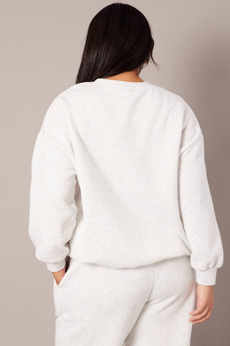 Grey Oversized Sweater Long Sleeve Crew Neck for YouandAll Fashion