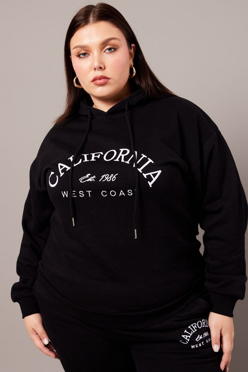 Black Hoodie Sweatshirt Long Sleeve Oversized for YouandAll Fashion