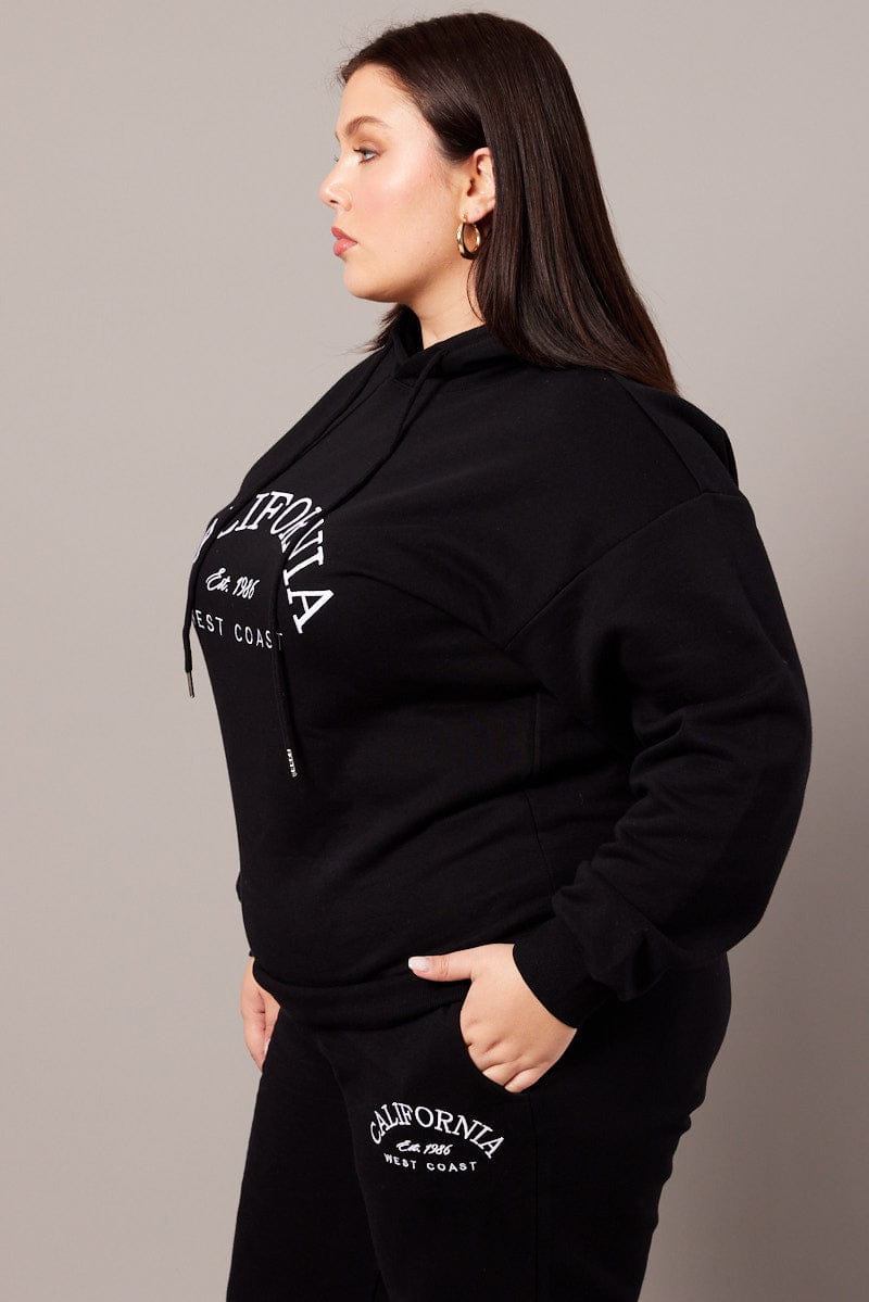 Black Hoodie Sweatshirt Long Sleeve Oversized for YouandAll Fashion