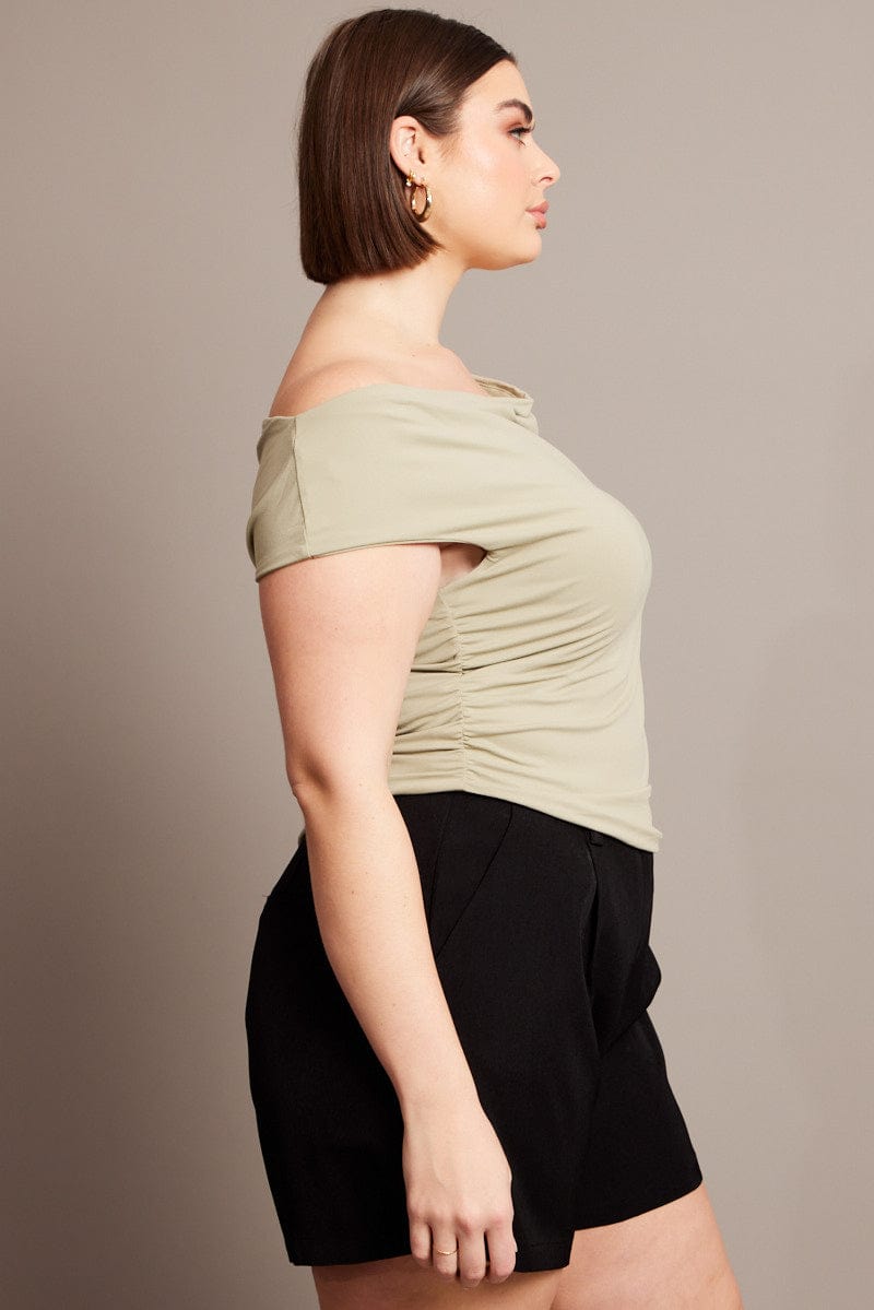 Green Asymmetrical Top Cowl Neck for YouandAll Fashion