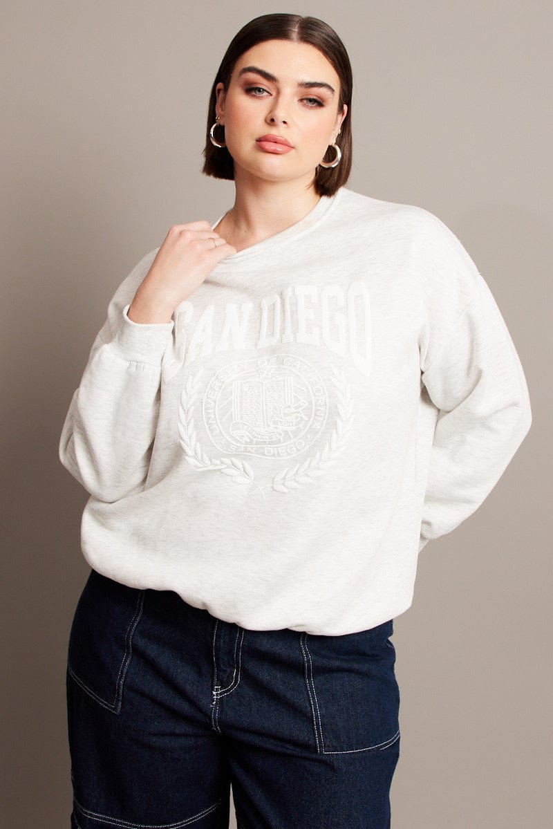 Grey Oversized Sweater Long Sleeve Crew Neck for YouandAll Fashion