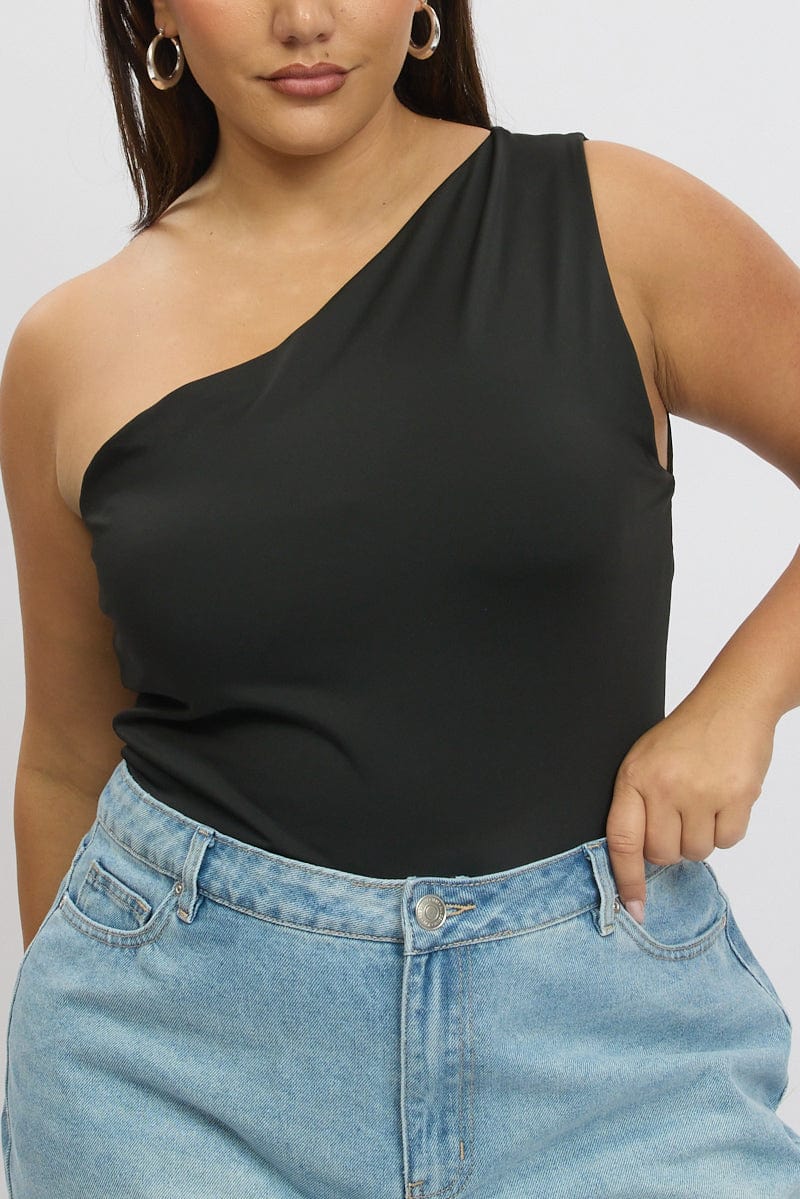 Black Bodysuit One Shoulder for YouandAll Fashion