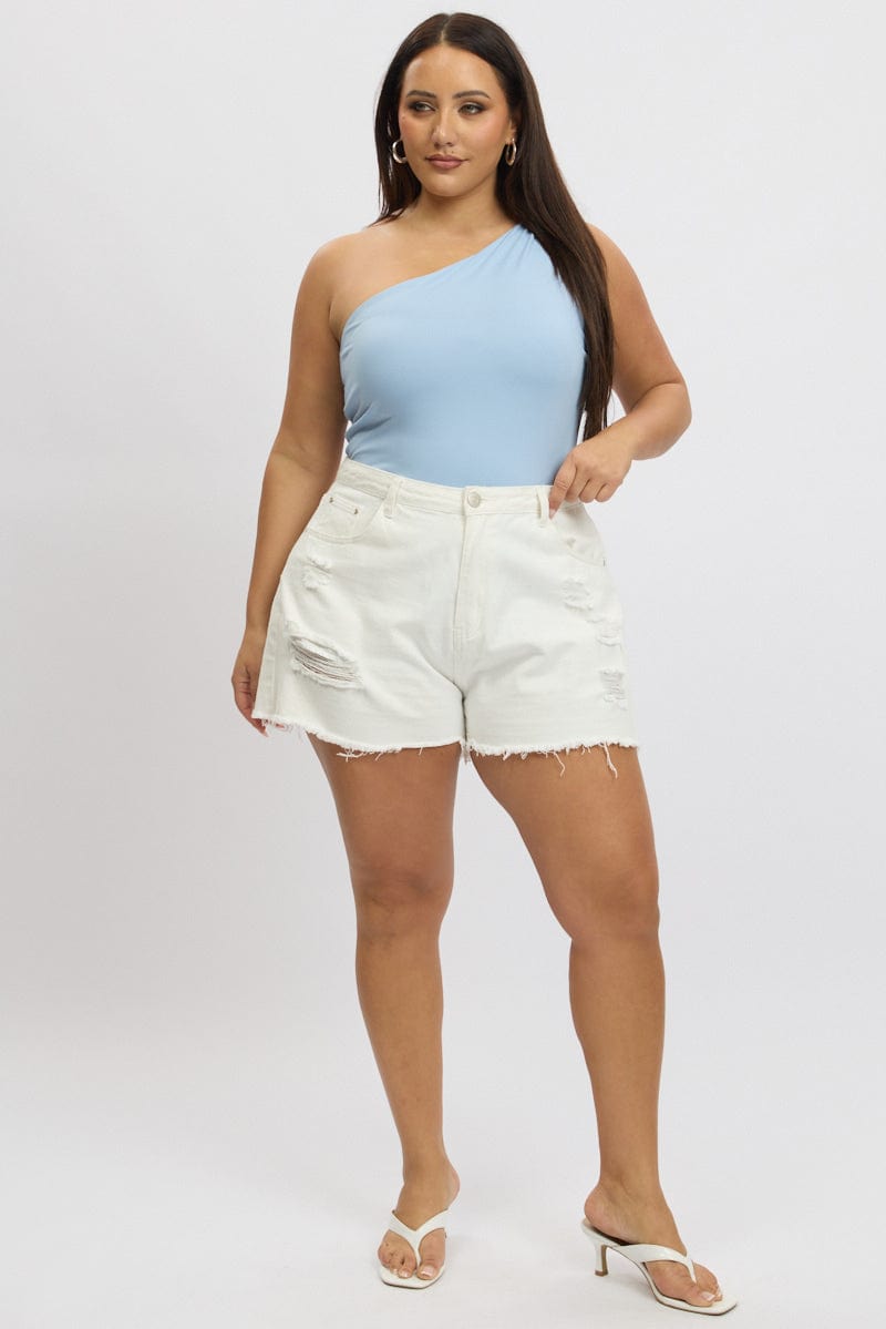 Blue Bodysuit One Shoulder for YouandAll Fashion