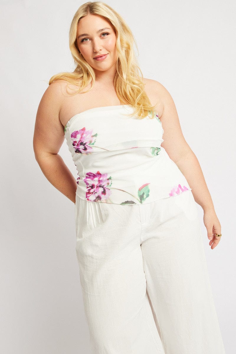 White Floral Bandeau for YouandAll Fashion