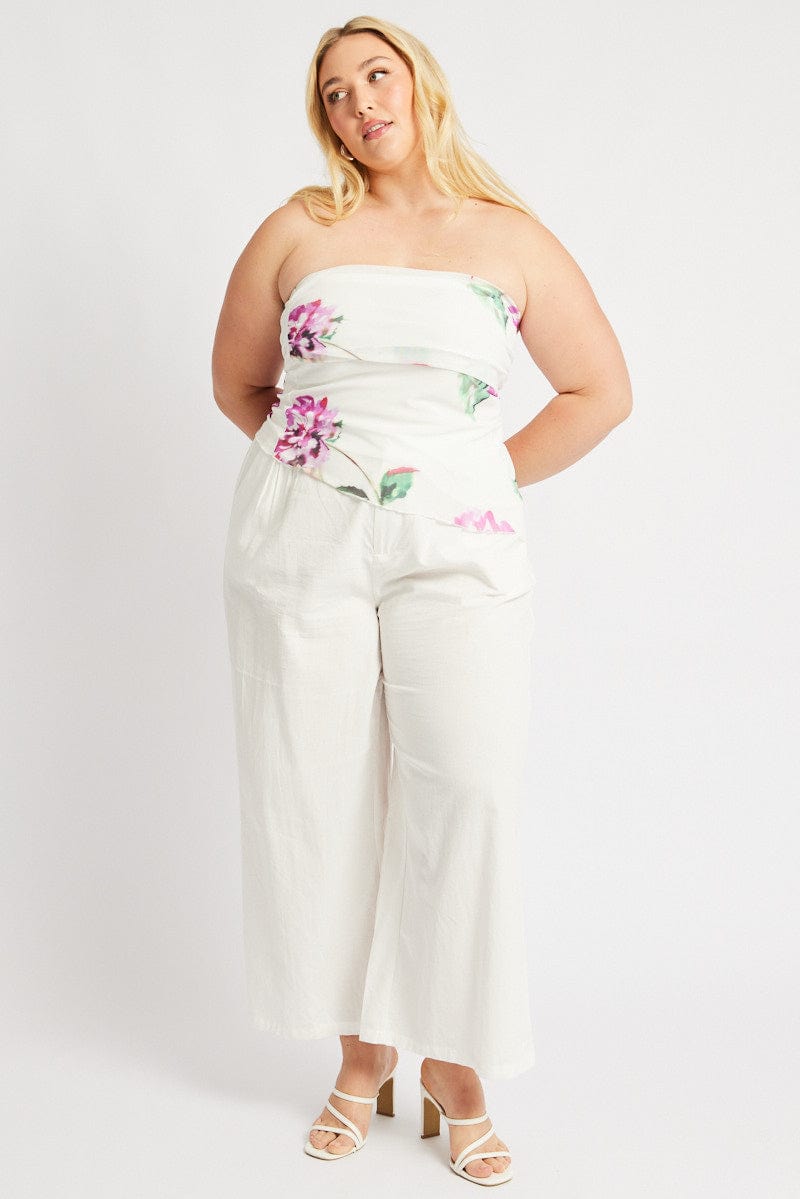 White Floral Bandeau for YouandAll Fashion