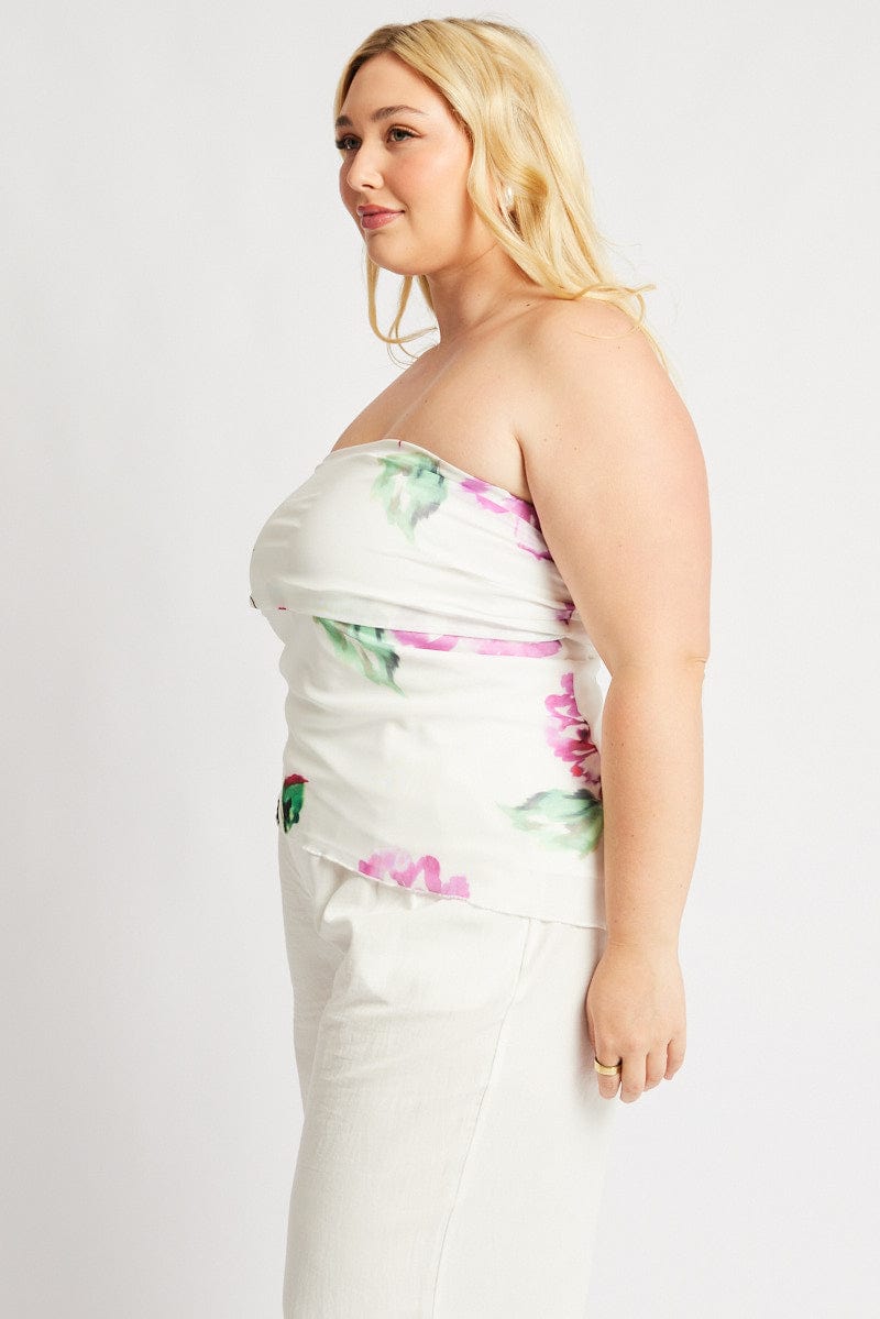 White Floral Bandeau for YouandAll Fashion