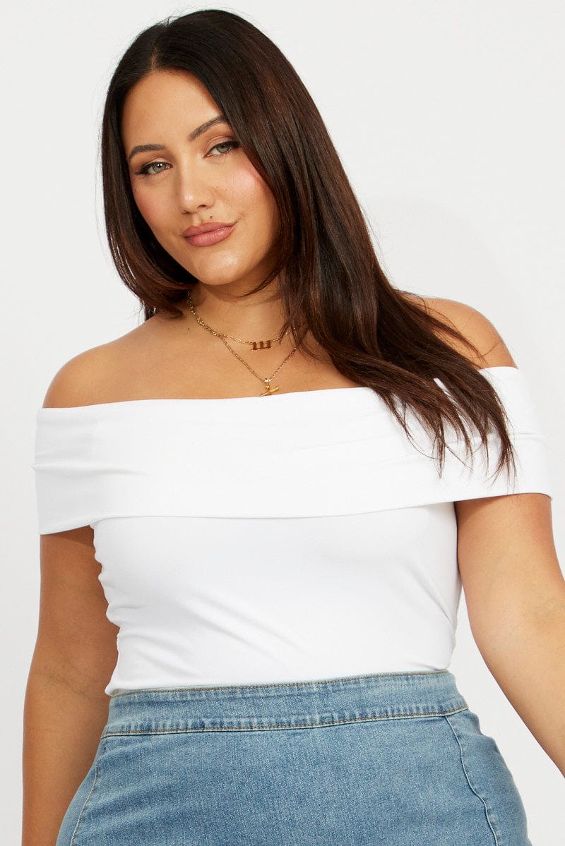 White Top Off The Shoulder for YouandAll Fashion