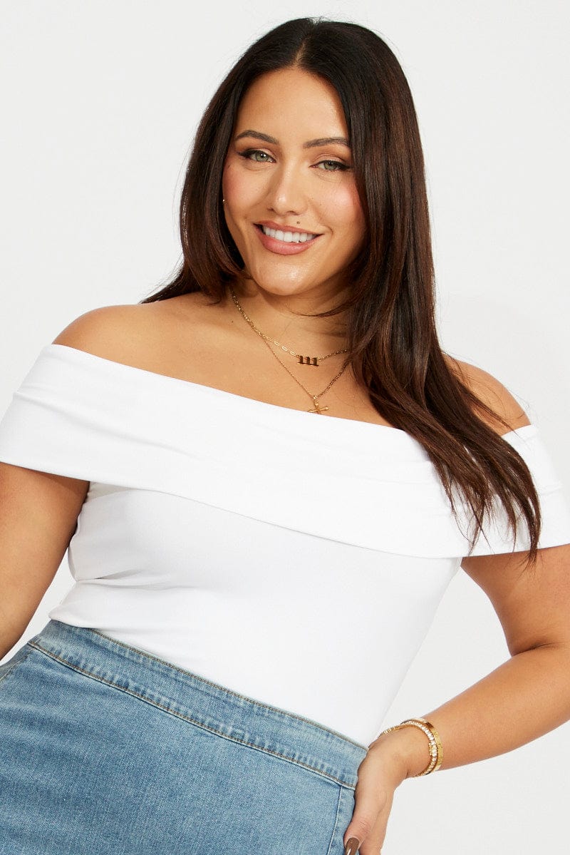 White Top Off The Shoulder for YouandAll Fashion