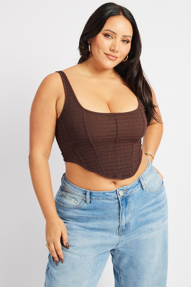 Brown Corset Top for YouandAll Fashion