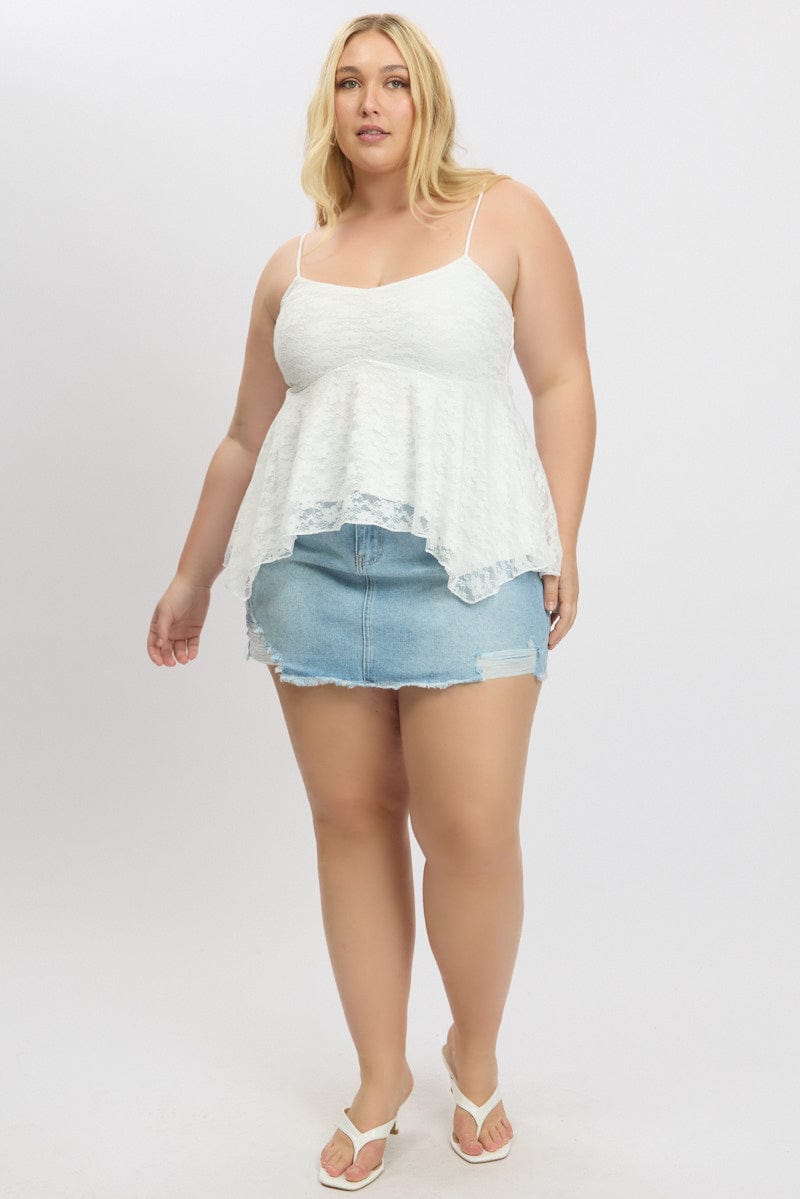 White Lace Singlet Top for YouandAll Fashion