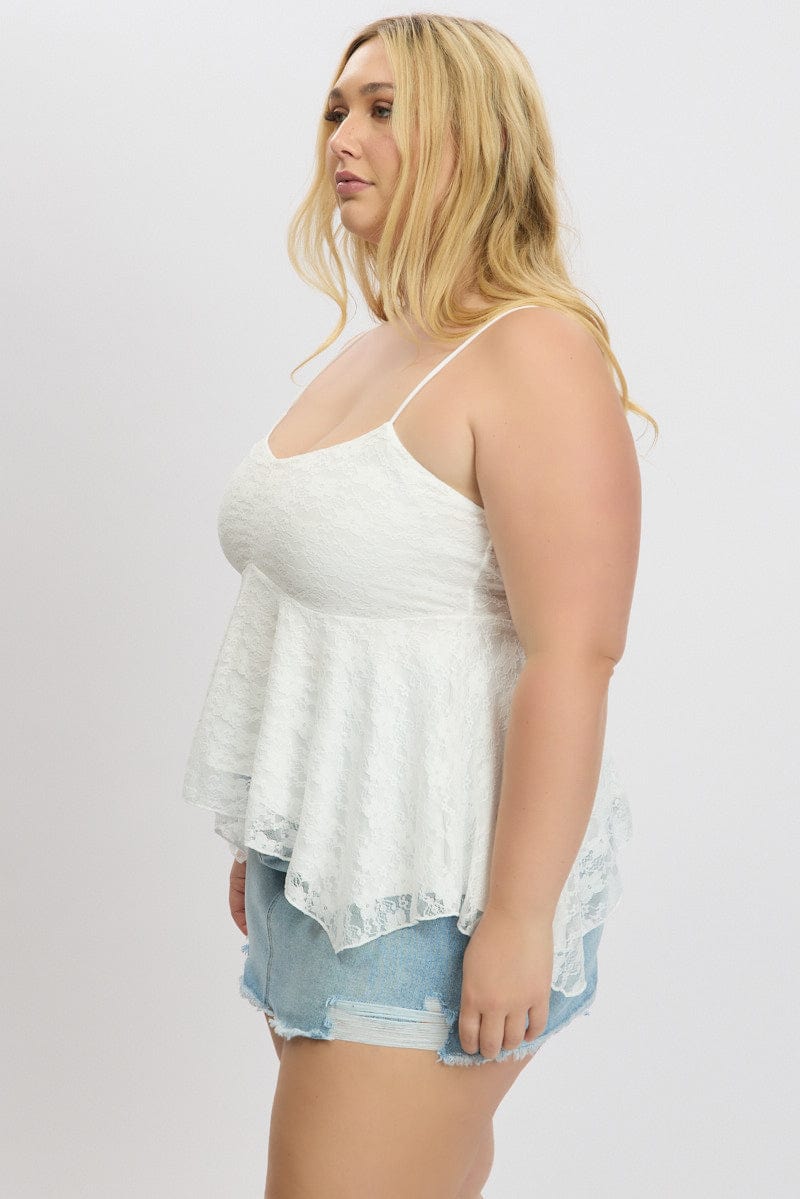 White Lace Singlet Top for YouandAll Fashion