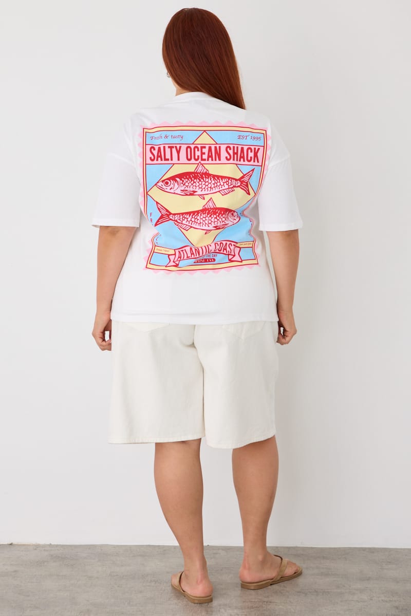 White Sardine T-shirt Short Sleeve for YouandAll Fashion