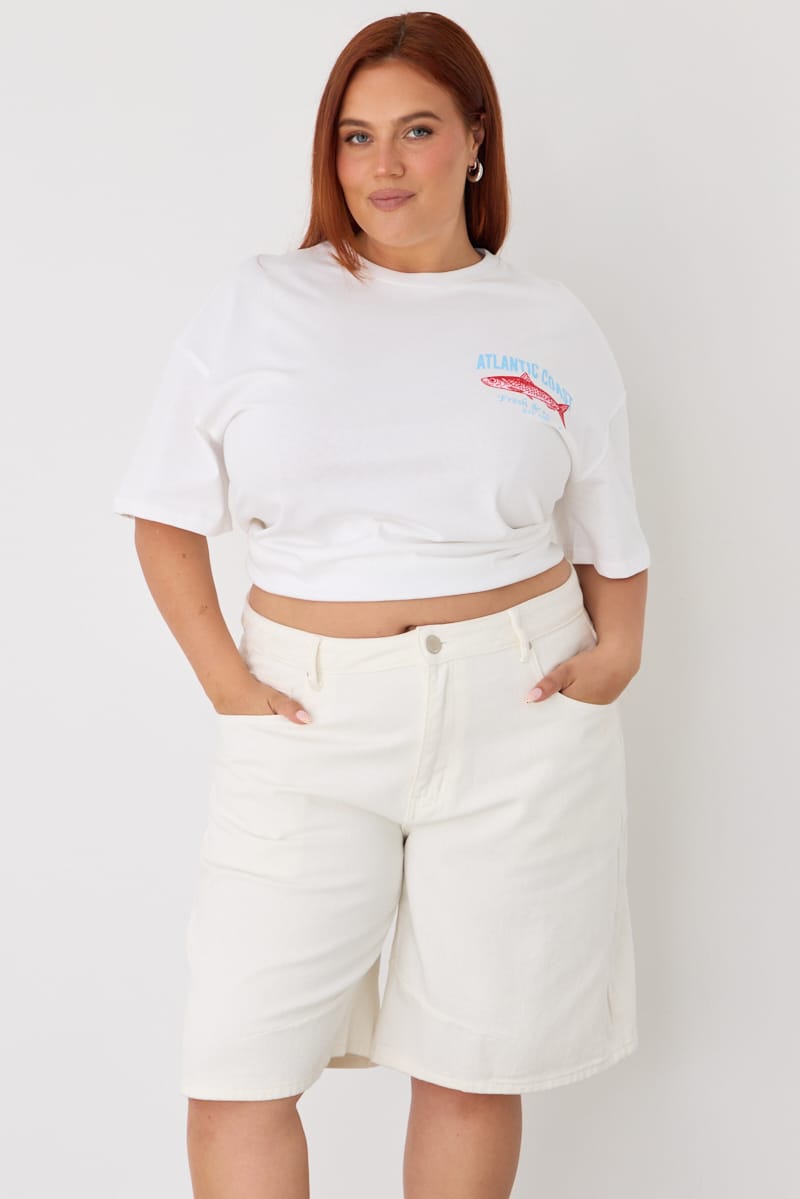White Sardine T-shirt Short Sleeve for YouandAll Fashion