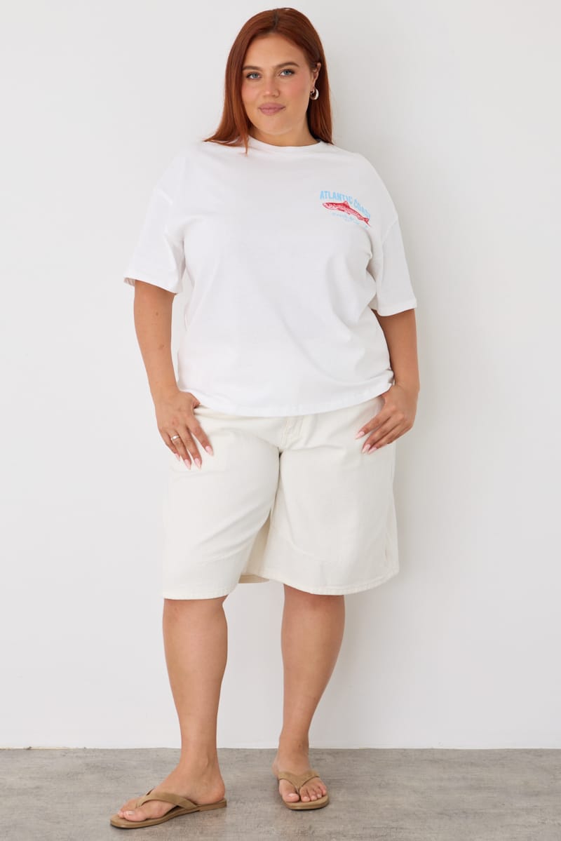 White Sardine T-shirt Short Sleeve for YouandAll Fashion