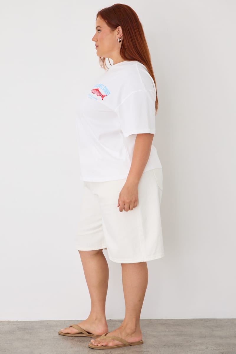 White Sardine T-shirt Short Sleeve for YouandAll Fashion