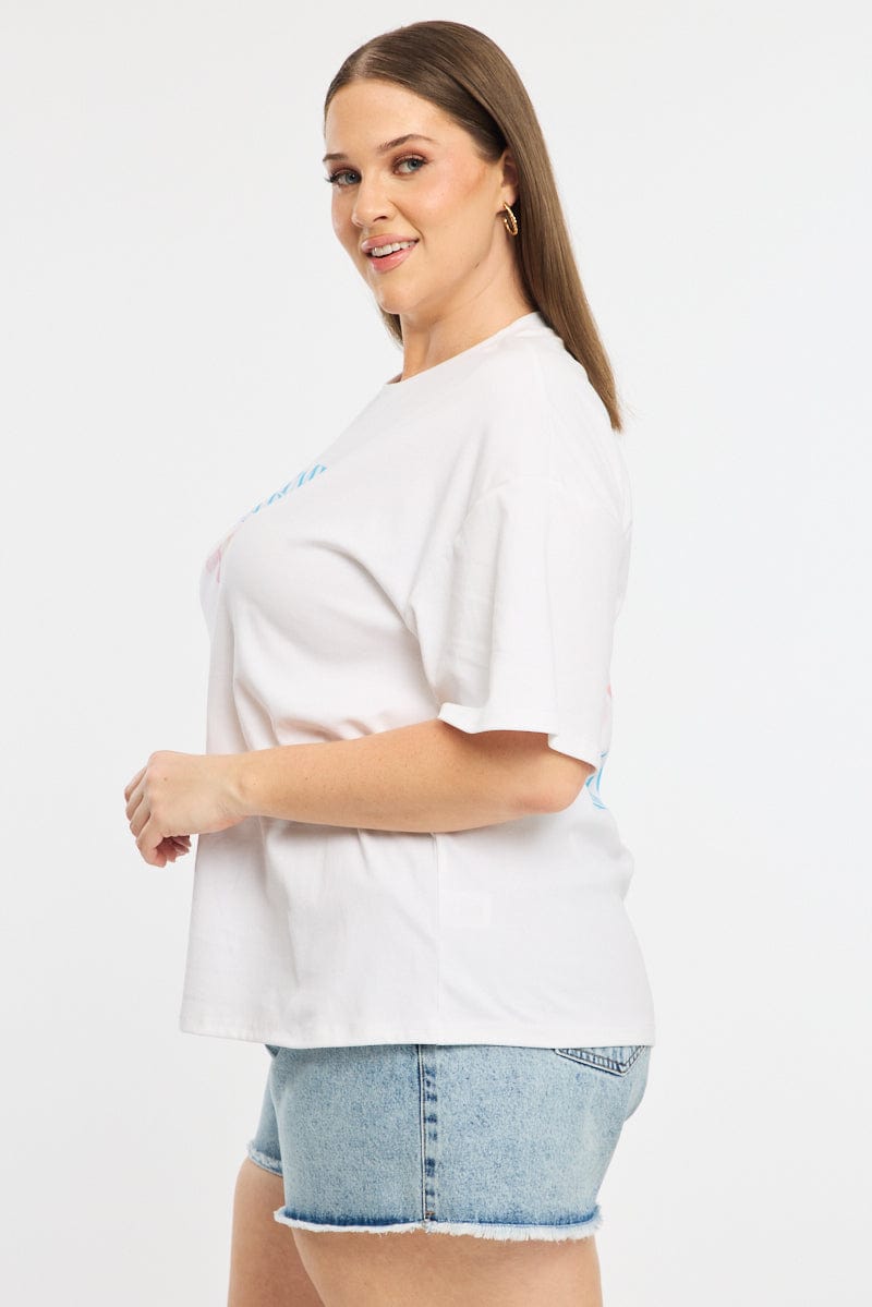 White Summer Garden Graphic Tee Short Sleeve for YouandAll Fashion
