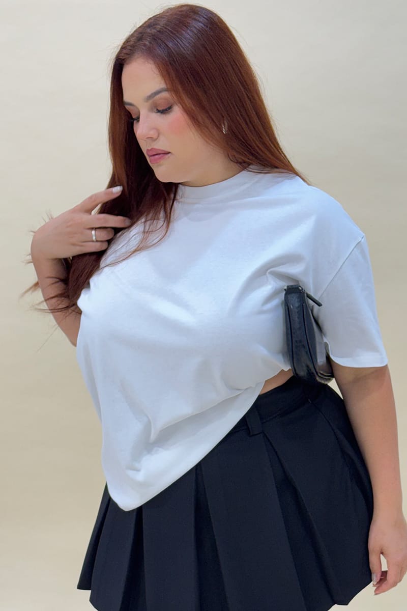 White Relaxed Tee Short Sleeve for YouandAll Fashion