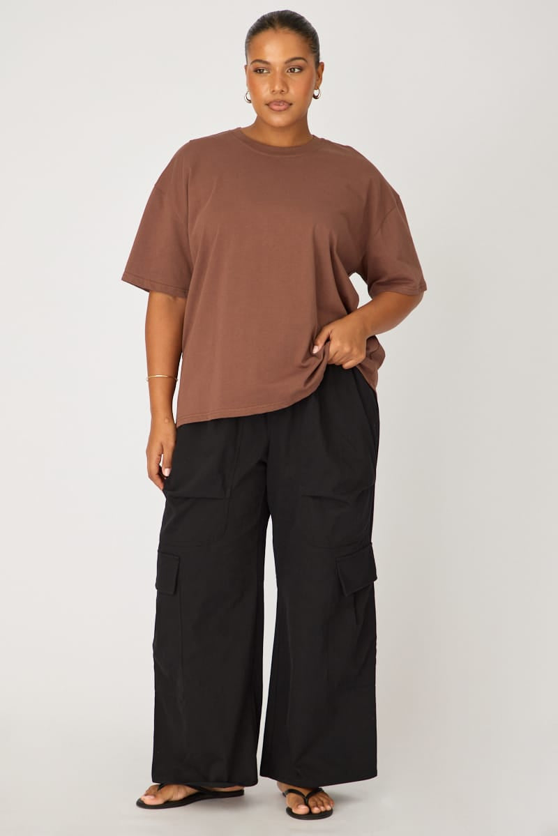 Brown Relaxed T-shirt Short Sleeve for YouandAll Fashion