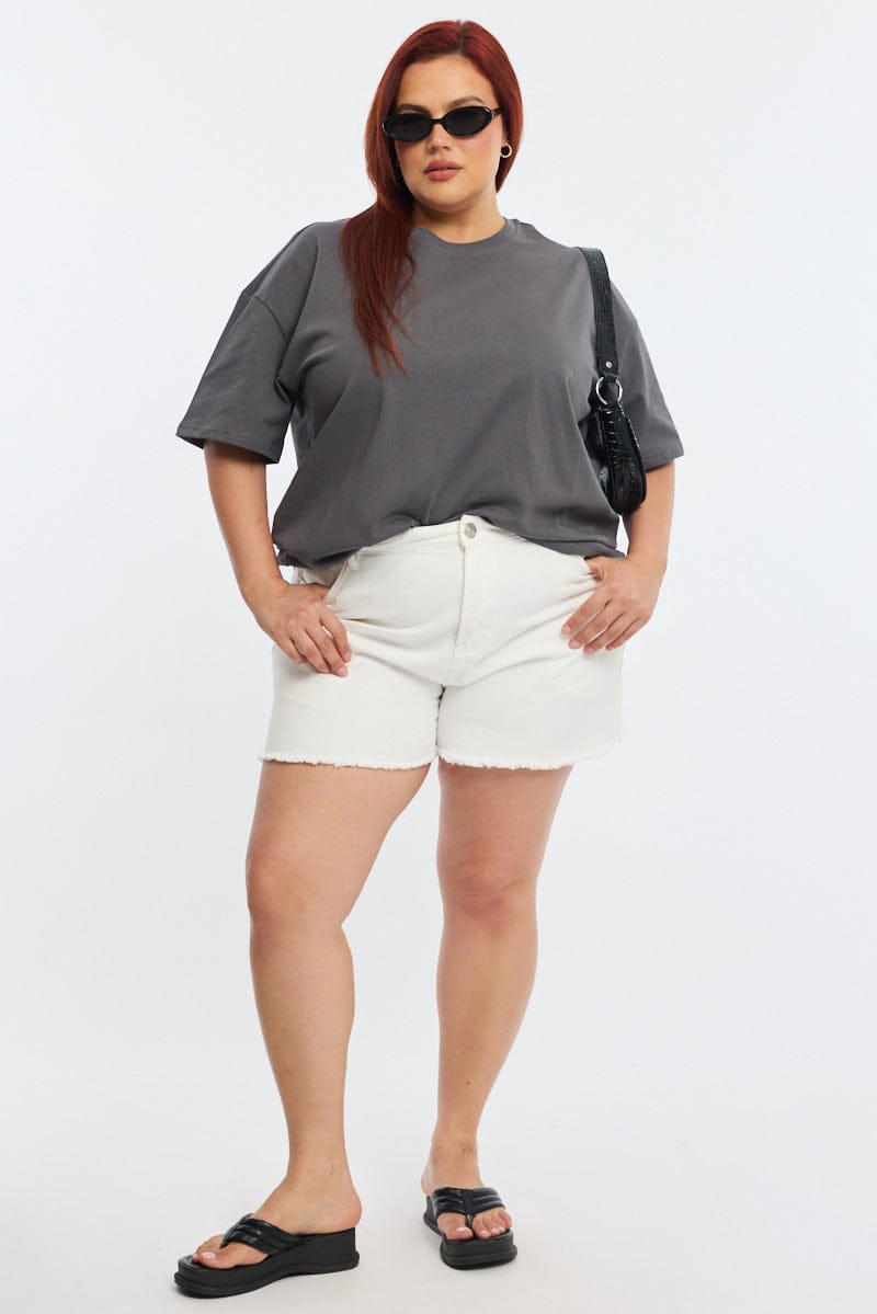 Grey Relaxed T-shirt Short Sleeve for YouandAll Fashion