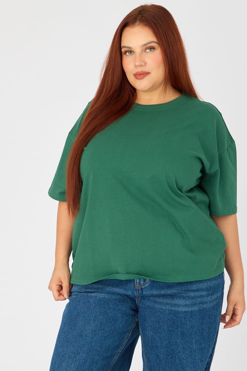 Green Relaxed T-shirt Short Sleeve for YouandAll Fashion